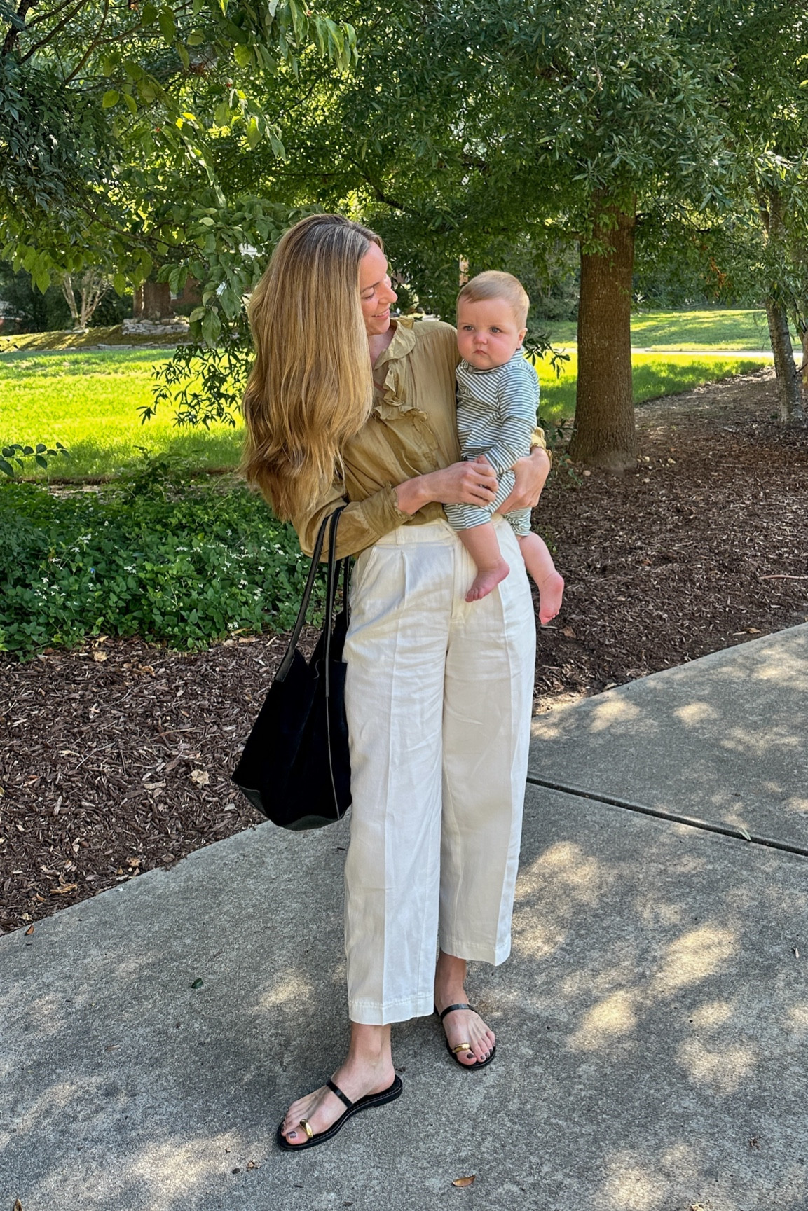 Transitional outfit idea with an old Isabel Marant Etoile blouse, Apiece Apart pants (a little roomy), and black shoes + bag to bookend the look. Similar, less expensive pieces and lookalike blouses also linked!

#transitionaloutfit #linenpants #fallblouse #falltop #summertofalloutfit #blacksuedebag #blacktote #fallhandbag 

#LTKSeasonal #LTKItBag #LTKStyleTip