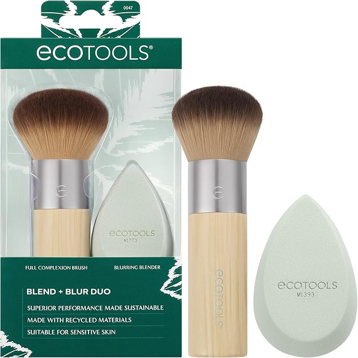 EcoTools Blend + Blur Makeup Brush and Sponge Duo, Makeup Blender Sponge & Foundation Brush, For ... | Amazon (US)