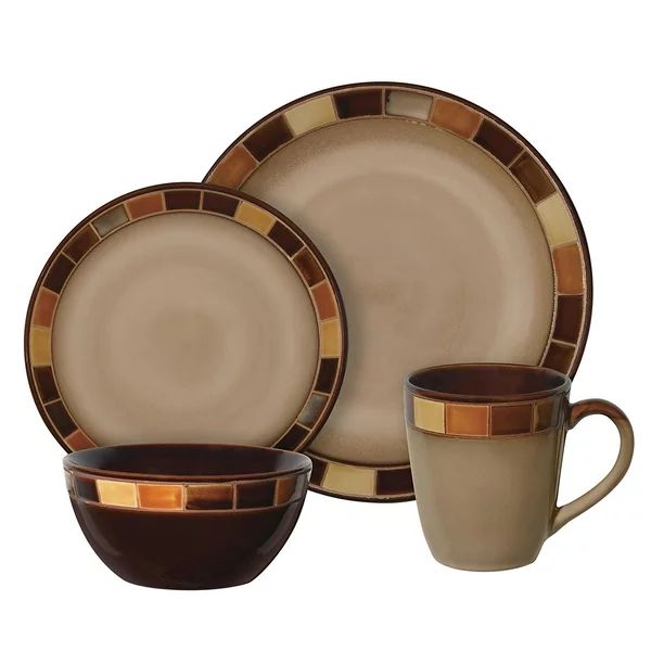 Casa Estebana 16 Piece Round Stoneware Dinnerware Set in Multi Color | Walmart (US)