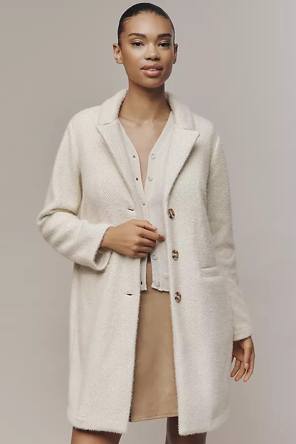 Hometown Fuzzy Knit Coat Jacket | Anthropologie (US)