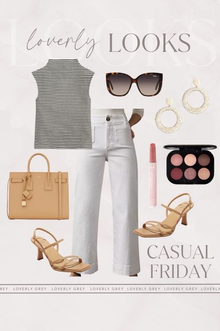 Loverly Grey casual Friday outfit idea. I love these white jeans and striped J. Crew top. 

#LTKstyletip #LTKbeauty #LTKSeasonal