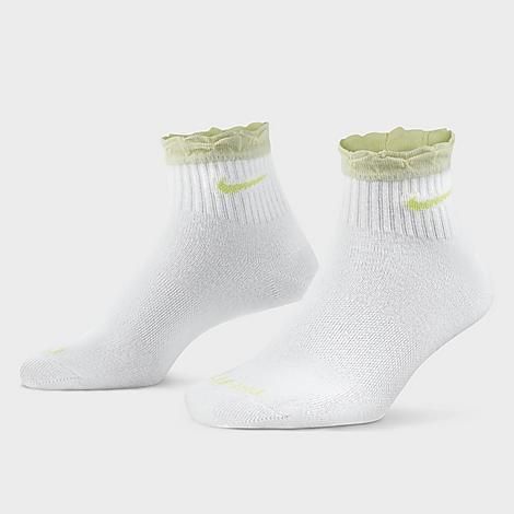 Nike Women's Everyday Training Ankle Socks in White/White Size Medium Cotton/Nylon/Polyester | Finish Line (US)