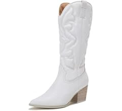 Women's Embroidered Pointed Toe Western Medieval Retro Cowboy Boots By VETASTE | Amazon (US)