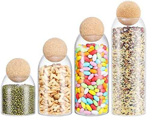 Glass Jars with Lids for Food, Candy Jar Set, Glass Canisters with Airtight Lids, Glass Storage J... | Amazon (US)