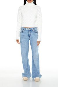 Cropped Cable Knit Turtleneck Sweater | Forever 21