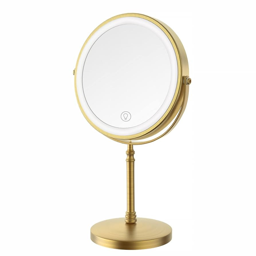 Lighted Makeup Mirror, 3000 mAh Rechargeable Double Sided Magnifying Mirror with 3 Colors, 1x/10x... | Amazon (US)