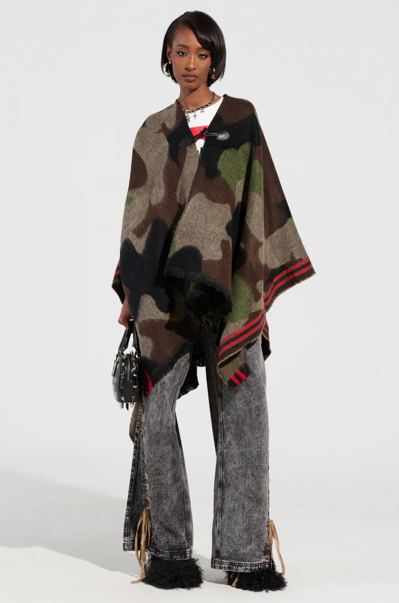 YOU CAN'T SEE ME CAMO PONCHO | AKIRA