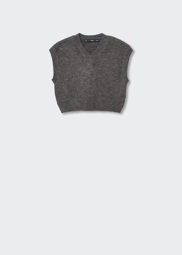 V-neck knitted vest | MANGO (US)