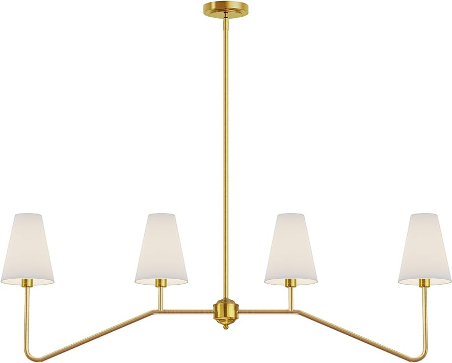 Electro bp;47" W 4-Light Linear Kitchen Island Lighting Fixture Classic Chandeliers Polished Gold... | Amazon (US)