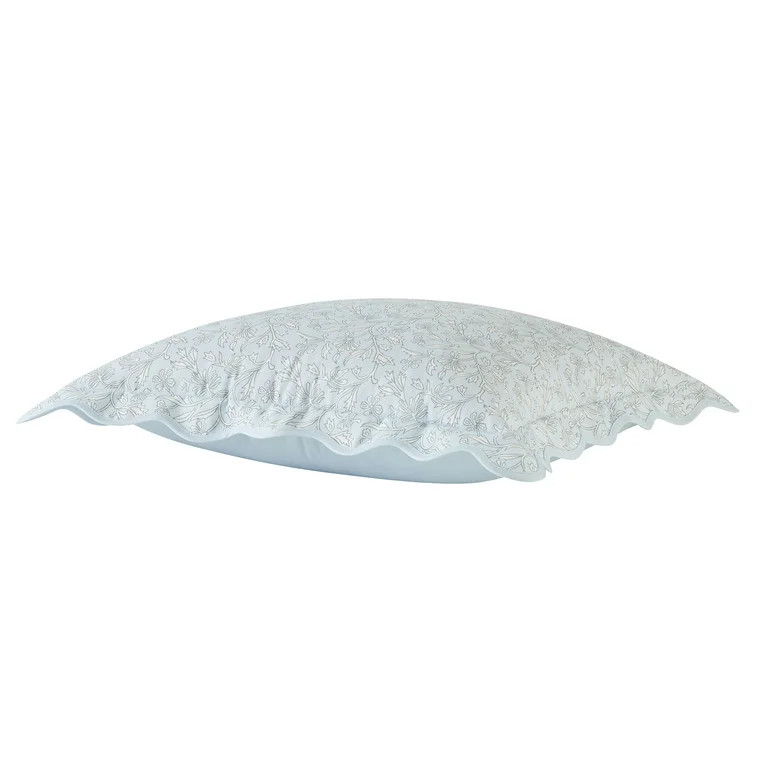 My Texas House Blue Floral Scallop 18" x 18" Outdoor Pillow | Walmart (US)