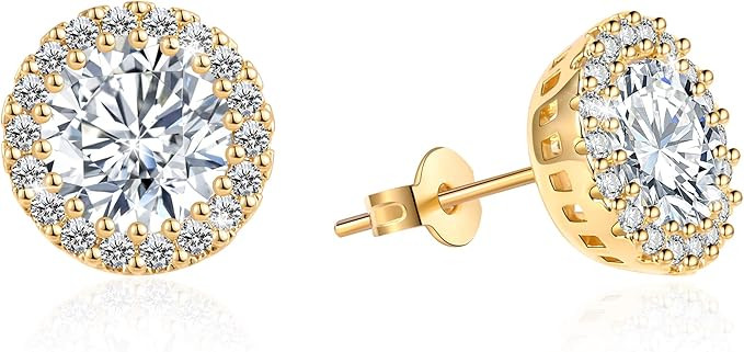 Stud Earrings Earrings for Girls Fashion Jewelry Cubic Zirconia Halo Earrings for Women Men | Amazon (US)