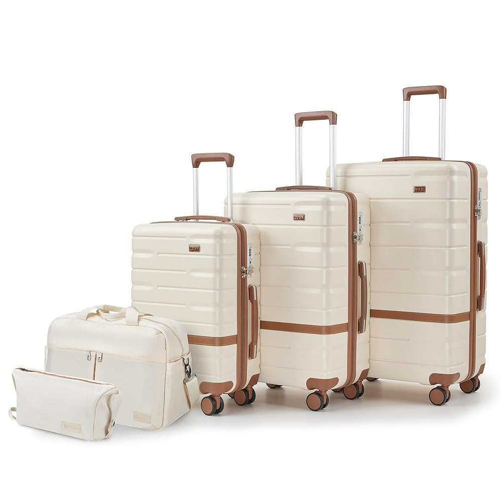 Luggage Sets 3 Piece with TSA Lock Hardside PC+ABS Carry On Suitcase with Spinner Wheels Lightwei... | Amazon (US)