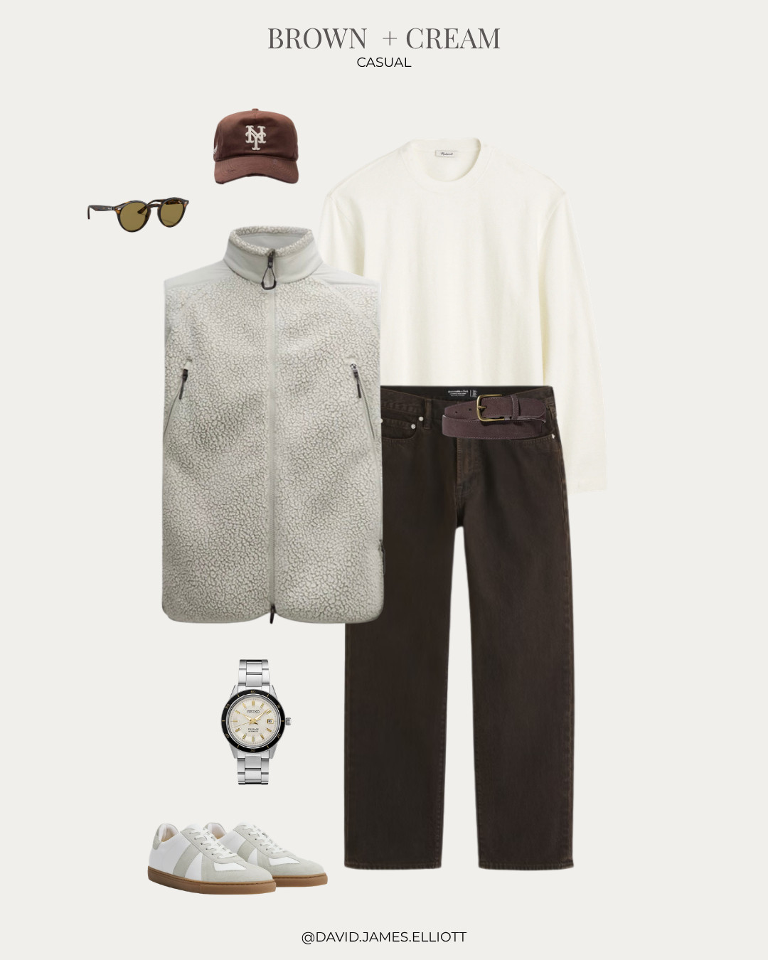 Casual Brown and cream outfit perfect for fall!  

 #LTKMens