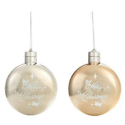 Transpac Acrylic Light Up Christmas Ornament Set of 2 Festive Home Decorations for Tree and Holiday Cheer | Target