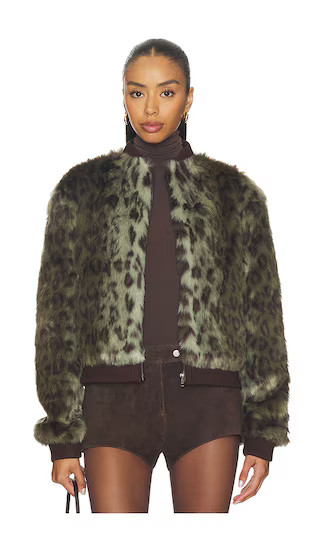Foliage Jacket in Green Leopard | Revolve Clothing (Global)