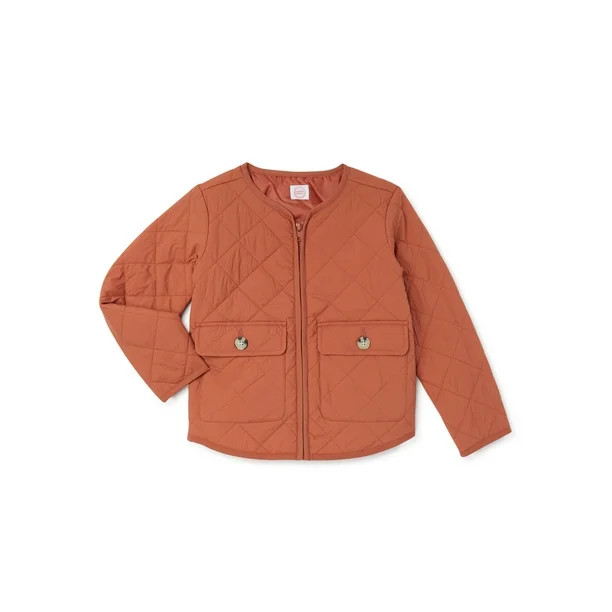 Wonder Nation Girls’ Quilted Jacket, Sizes 4-18 & Plus - Walmart.com | Walmart (US)