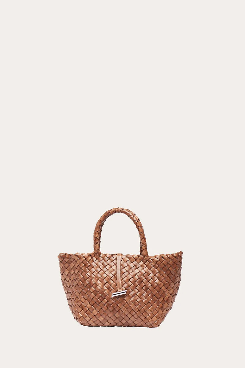 Mini Leather Basket Light Brown | LITTLE LIFFNER