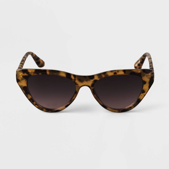 Women's Tortoise Print Cateye Sunglasses - A New Day™ Brown | Target