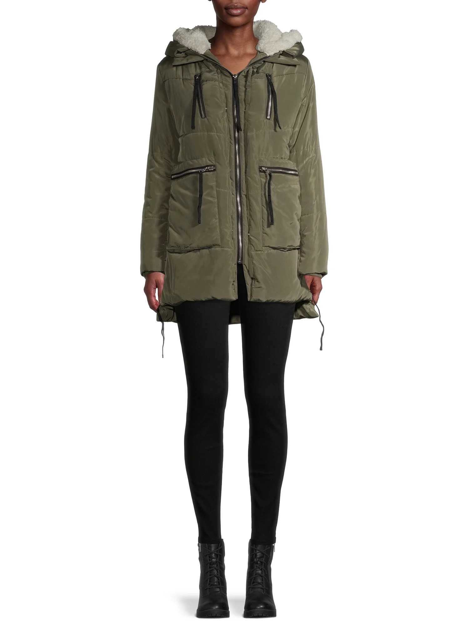 Jason Maxwell Women's Side Zip Puffer Coat - Walmart.com | Walmart (US)