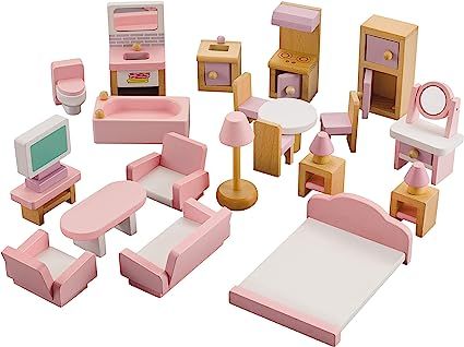 NextX Doll House DIY Accessories and Furniture, Wooden Toys for Girls | Amazon (US)