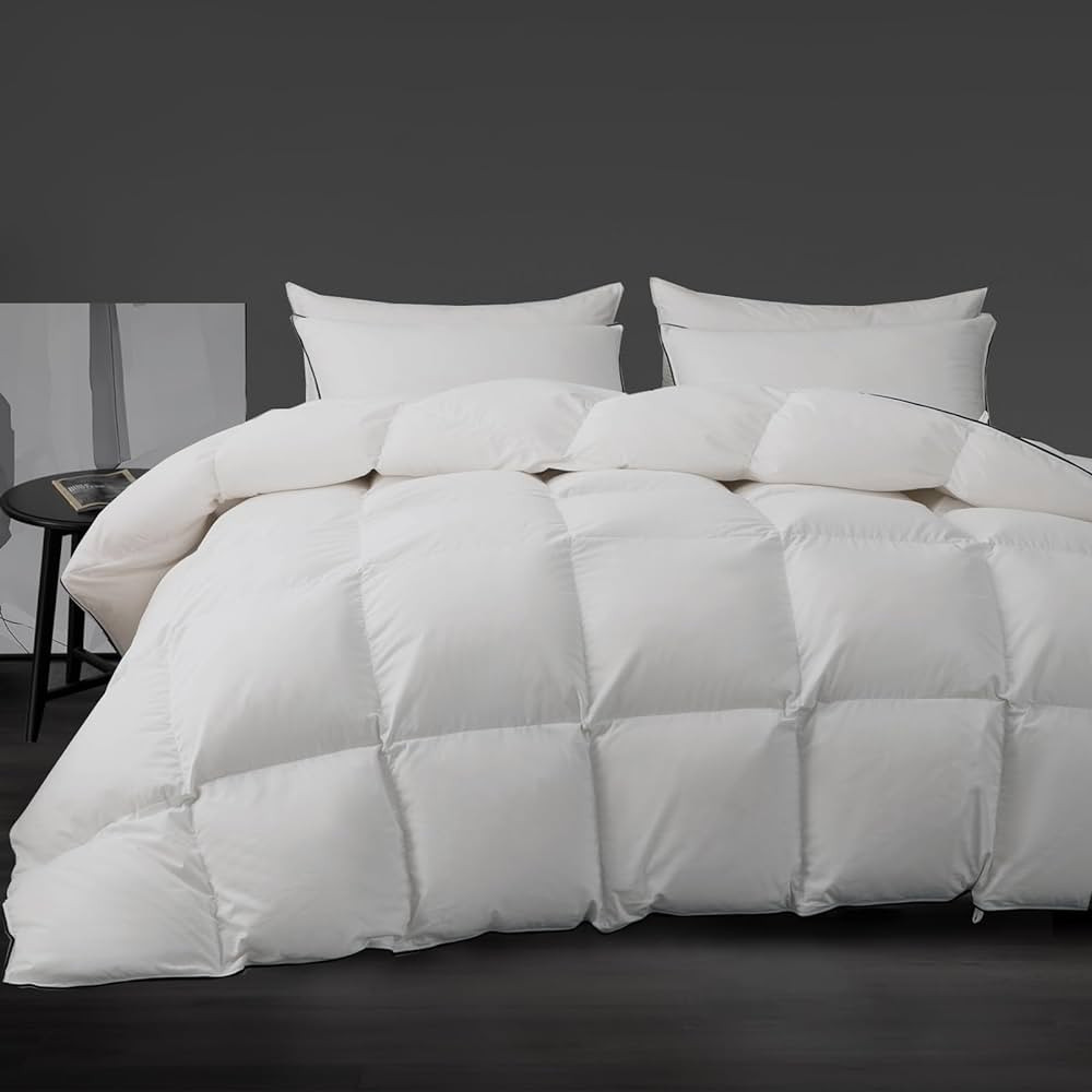 Luxury White Down Fiber Comforter Oversized King Size - Down Fiber Duvet Core for All Seasons - H... | Amazon (US)
