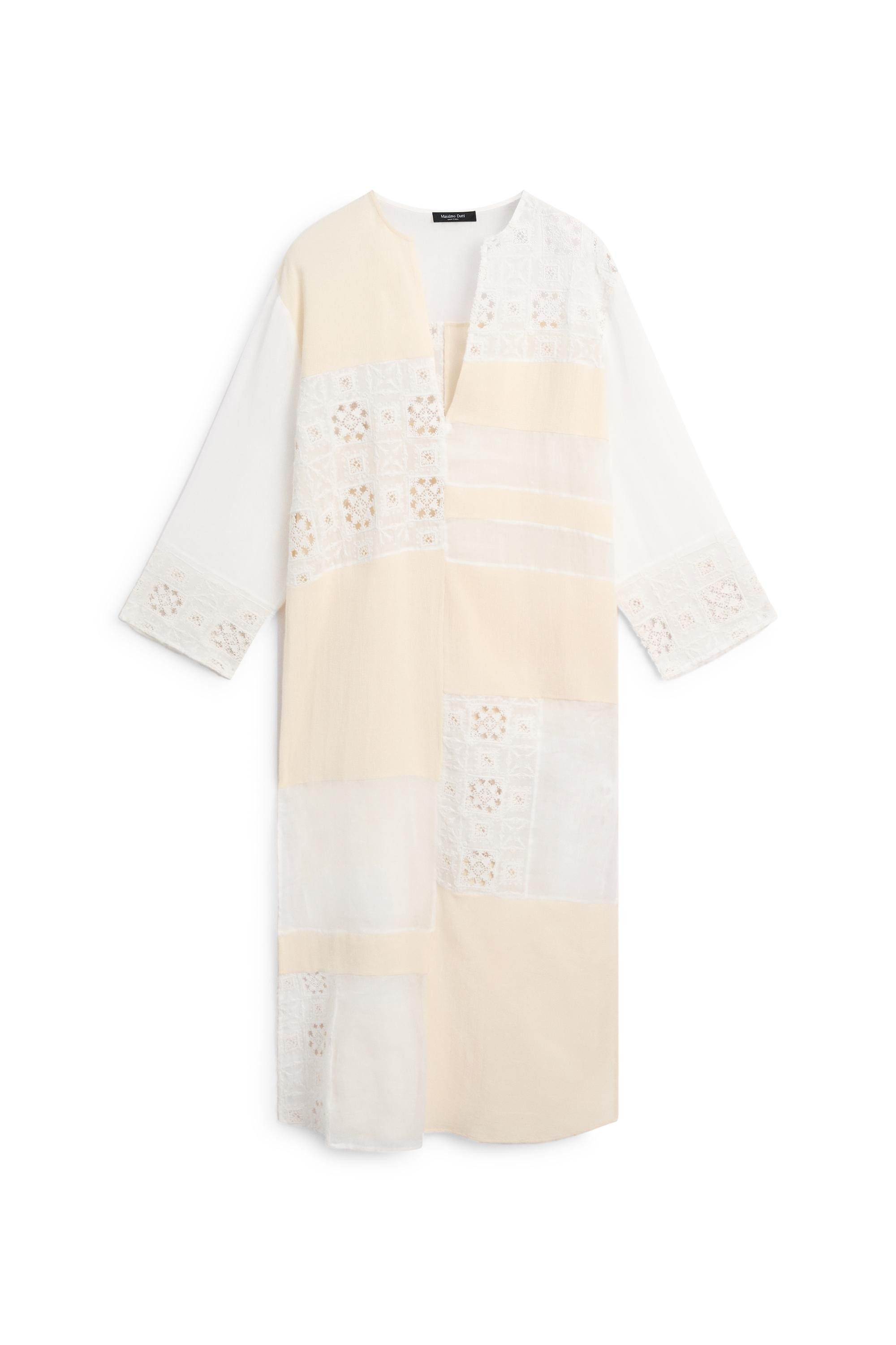 Flowing embroidered kaftan dress - WHITE | Massimo Dutti UK