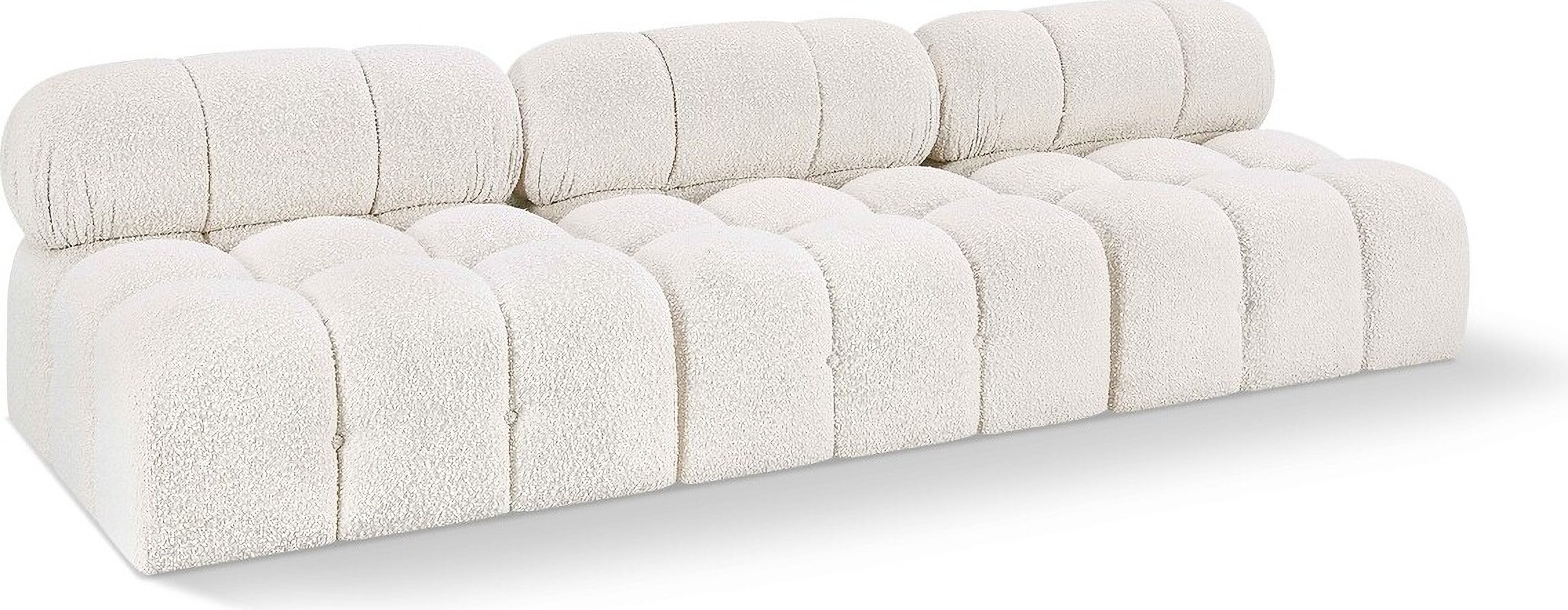 Ames Boucle Fabric 3 Seater Modular Sofa In Cream | 1stopbedrooms
