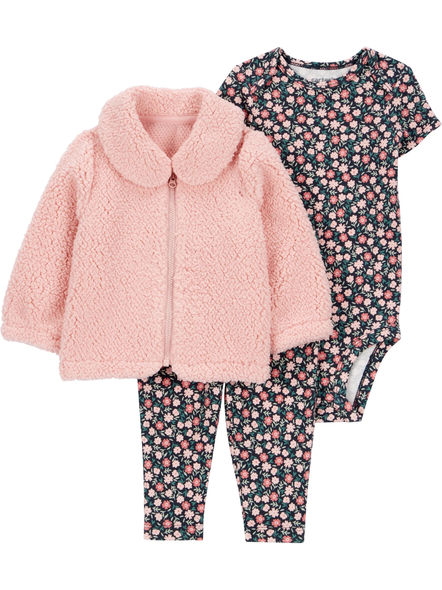 Carter's Child of Mine Baby and Toddler Girl Cardigan Outfit Set, 3-Piece, Sizes 0/3-24 Months | Walmart (US)