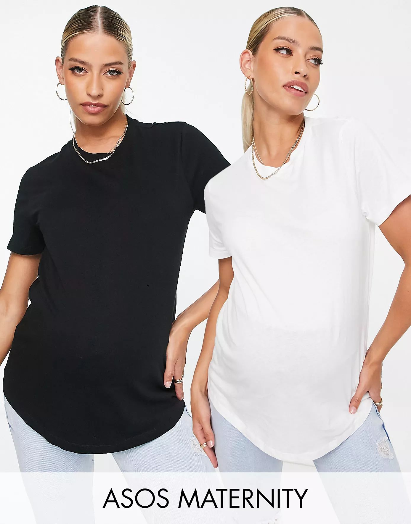 ASOS DESIGN Maternity ultimate t-shirt with crew neck in cotton blend 2 pack SAVE | ASOS (Global)