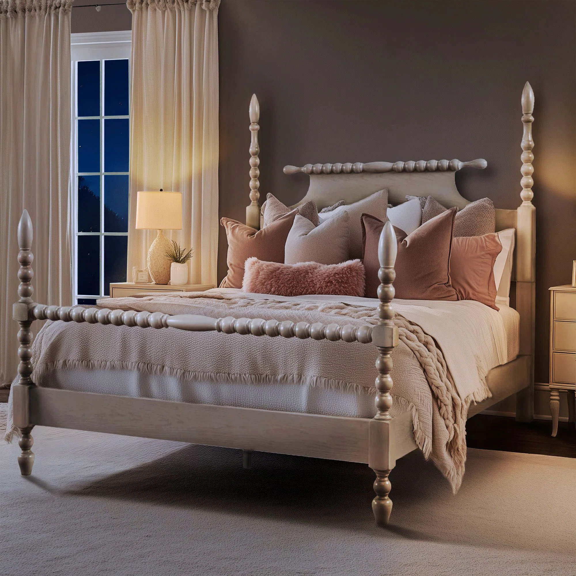 Beckett Solid Wood Low-Profile Bed Frame with Spindle Design | Wayfair North America