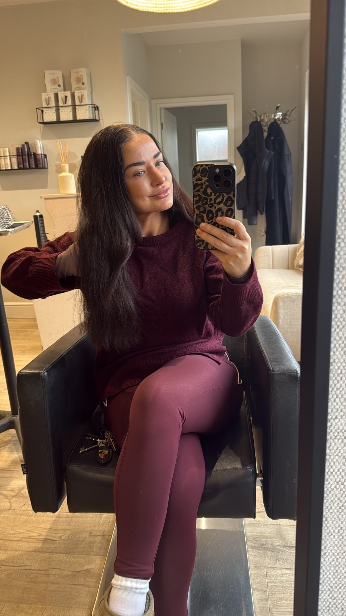 Hairdressers burgundy fit 

#LTKuk #LTKwinter