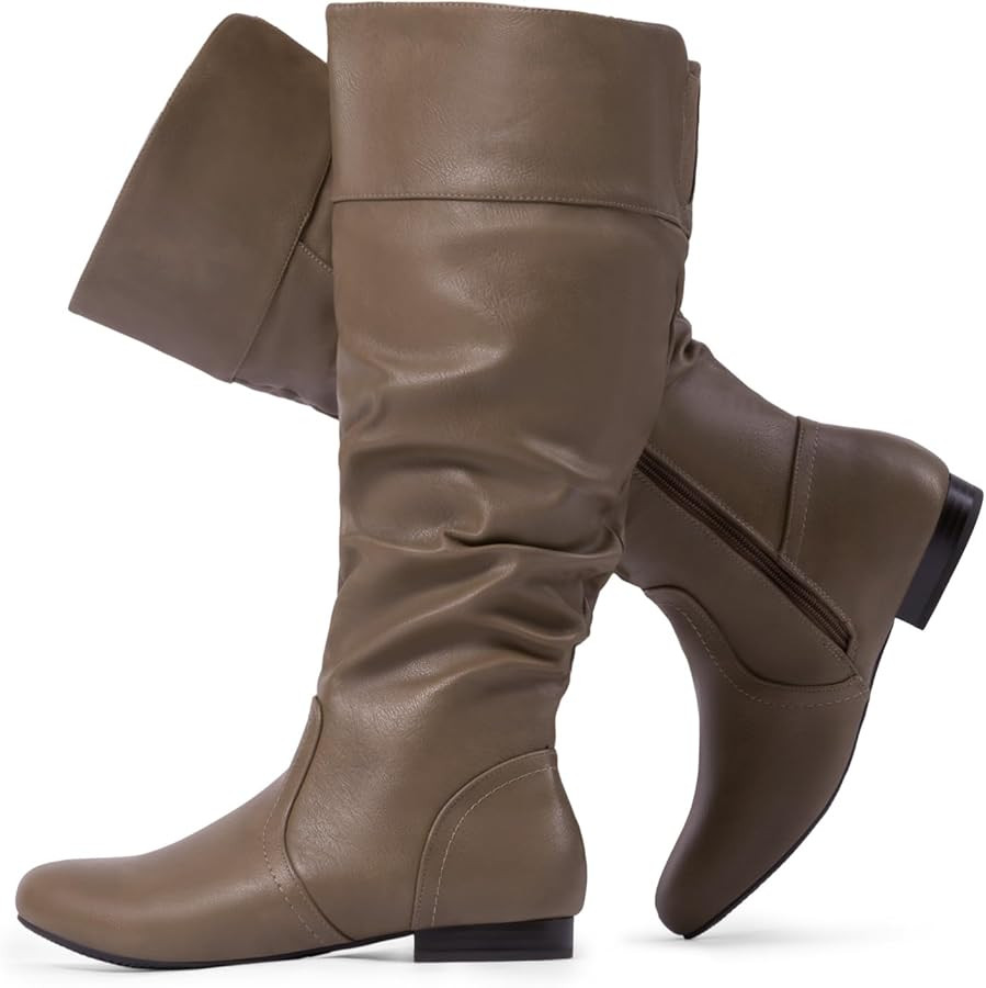 DREAM PAIRS Women's Wide Calf Knee High Pull On Fall Weather Winter Boots | Amazon (US)