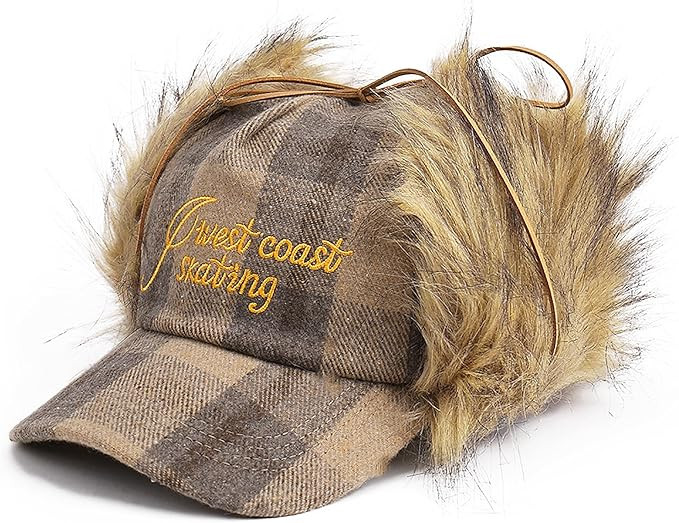 URAWOW Faux Fur Baseball Cap Women Winter Fall Grunge Aespa NINGNING Same Style Trapper Hat Plush... | Amazon (US)