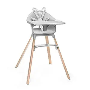 Stokke Clikk High Chair, Cloud Grey - All-in-One High Chair with Tray + Harness - Light, Durable ... | Amazon (US)