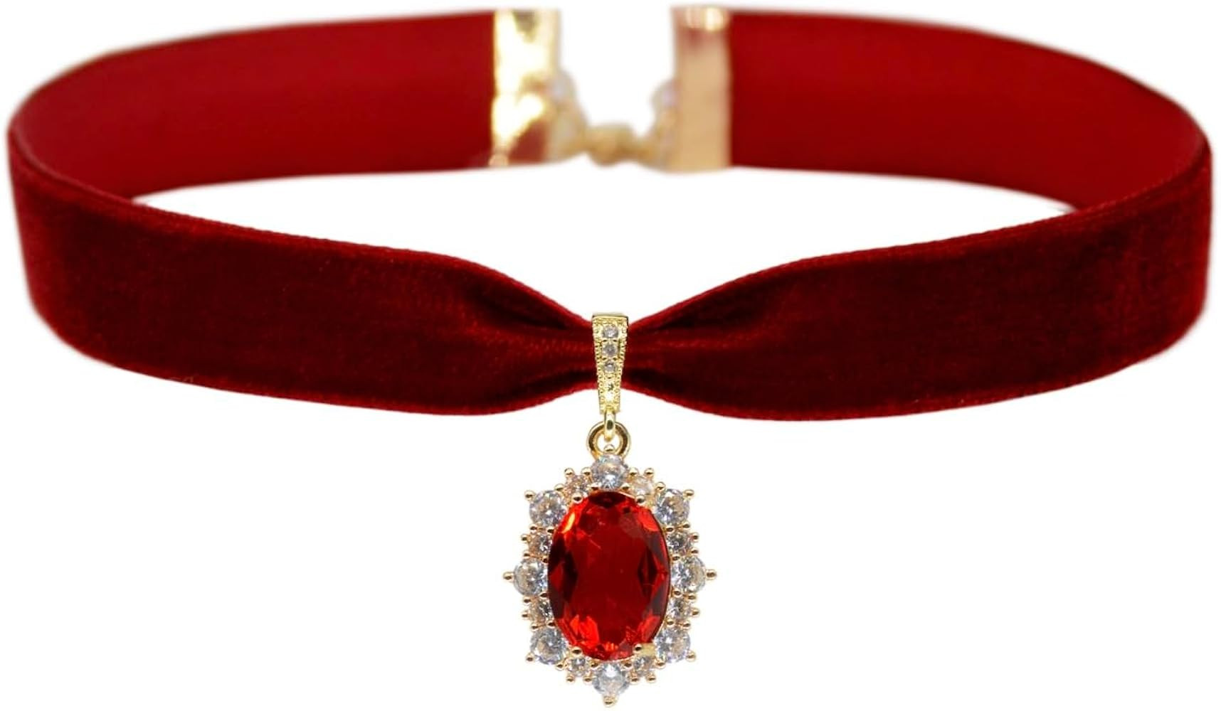 MOMOCAT 14K Gold Plated Sapphire Imitation Velvet Choker Necklace for Women Thick Chokers Birthst... | Amazon (US)