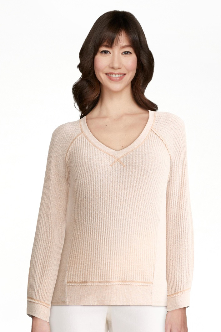 Time and Tru Women's and Women's Plus V Neck Tunic Sweatshirt with Long Sleeves, Sizes XS-4X | Walmart (US)