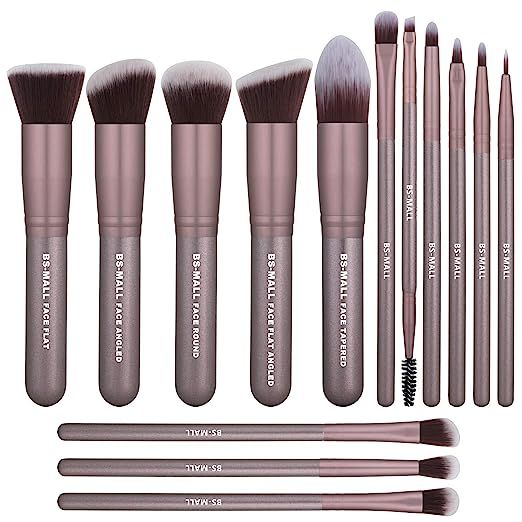 BS-MALL(TM) Makeup Brushes Premium 14 Pcs Synthetic Foundation Powder Concealers Eye Shadows Silv... | Amazon (US)