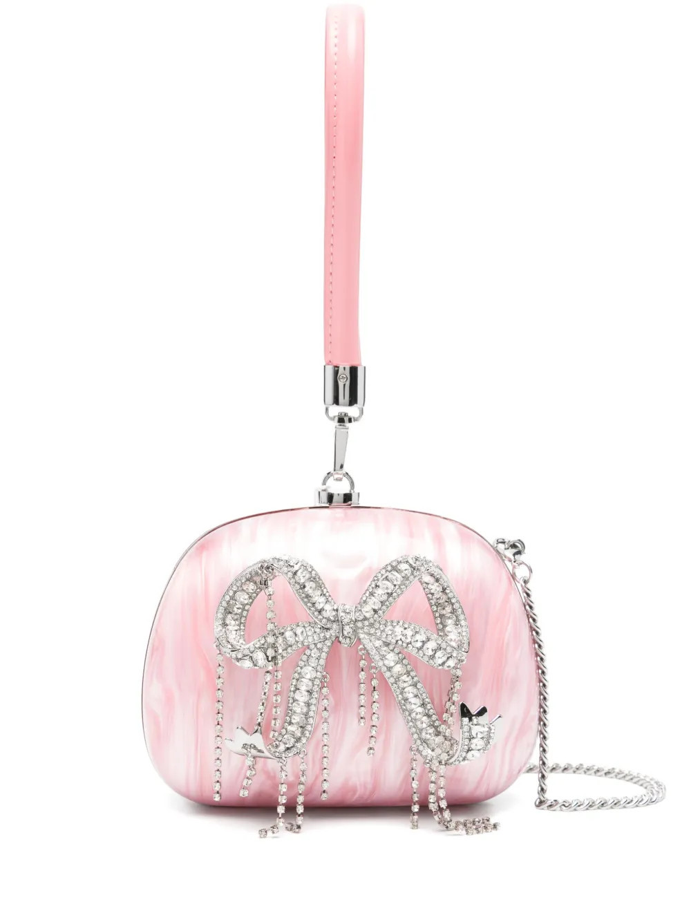 Self-Portrait Pearl clutch bag - Pink | Farfetch Global
