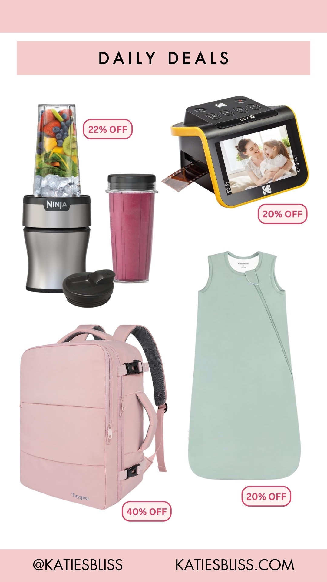 Daily deals ✨

Amazon. Sale. Deal. Markdown. Sleep sack. Baby. Photo. Blender. Travel backpack. 



#LTKSaleAlert #LTKTravel #LTKKids