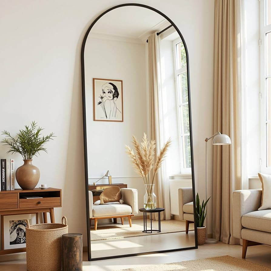 Full Length Mirror, 71"x28" Arched Full Body Mirror, Floor Mirrors with Stand, Body Mirrors Stand... | Amazon (US)