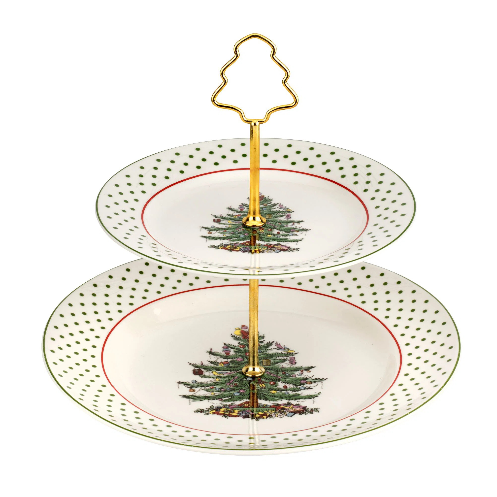 Spode Christmas Tree Polka Dot Tiered Server 10" & Reviews | Wayfair | Wayfair North America