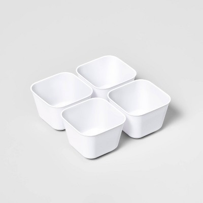 4pk Small Storage Trays White - Brightroom™: LDPE Organizer Tray, Portable, Universal Storage, 3.72" | Target
