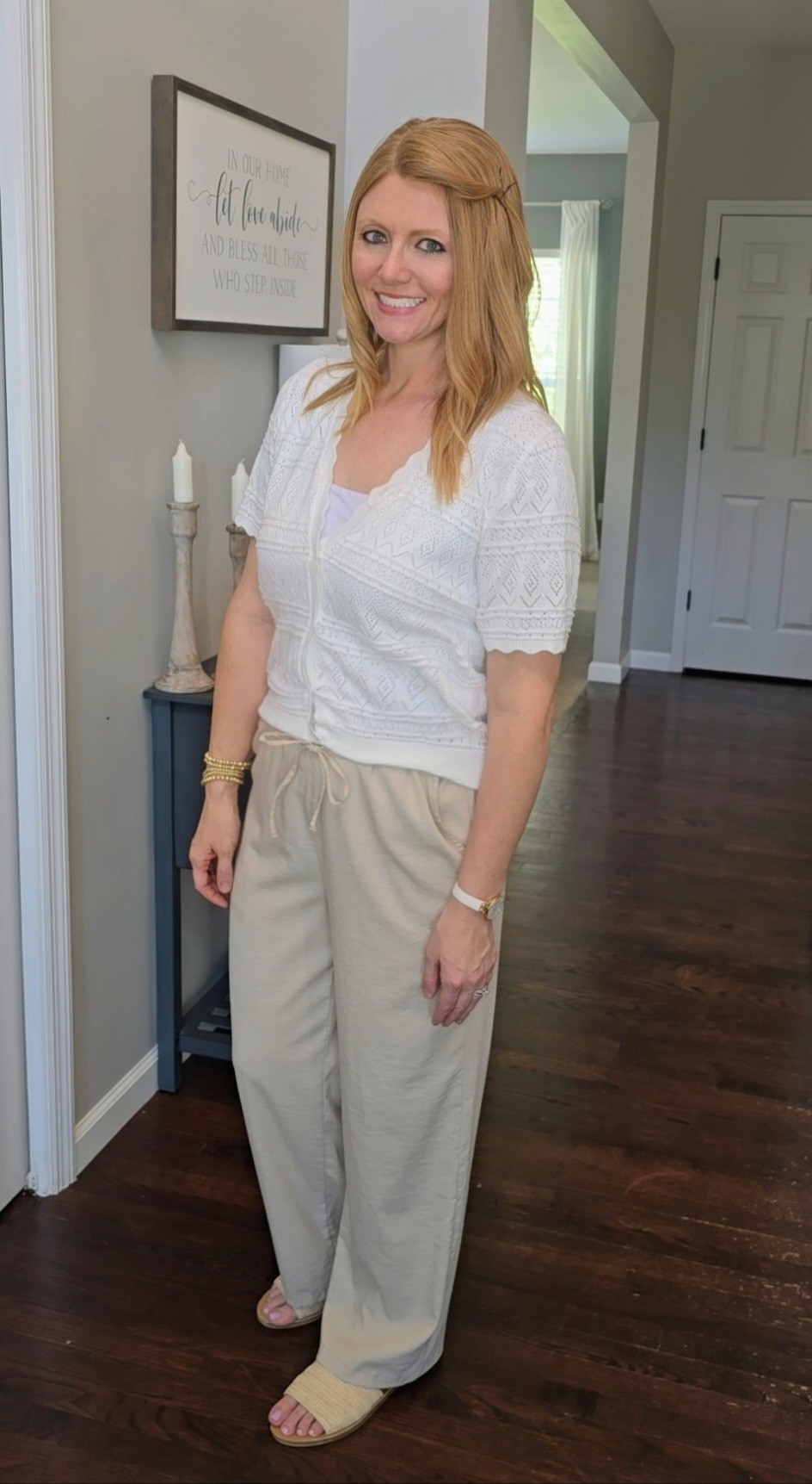 Linen Pants Inspo ♡ wearing a medium in the pants, a large in the tank and a small in the cardigan

#LTKootd #LTKWorkwear #LTKTravel