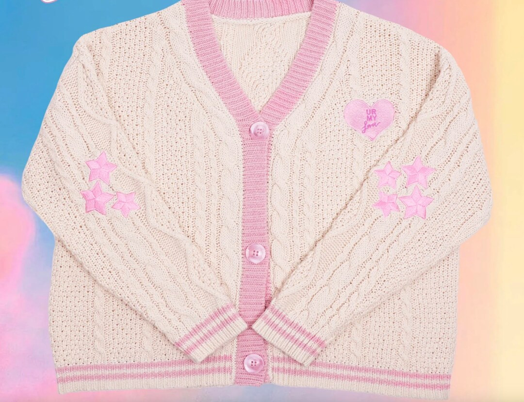 Ur My Lover Pink Star Embroidered Cardigan Lover Album Merch - Etsy | Etsy (US)