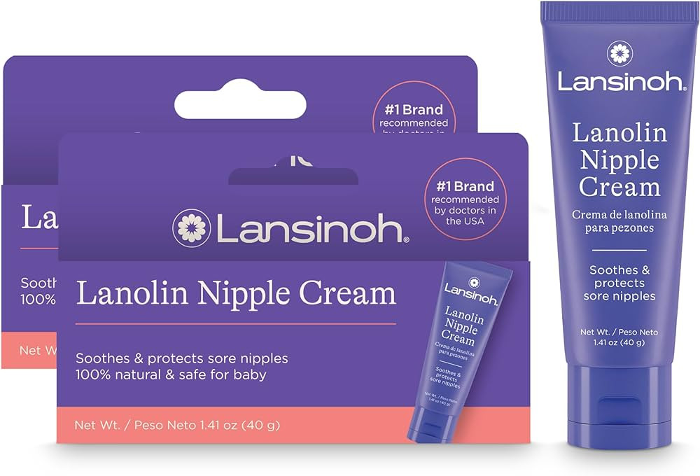 Lansinoh Lanolin Nipple Cream Safe for Breastfeeding Baby, 100% Natural Nipple Butter for Mom, Br... | Amazon (US)