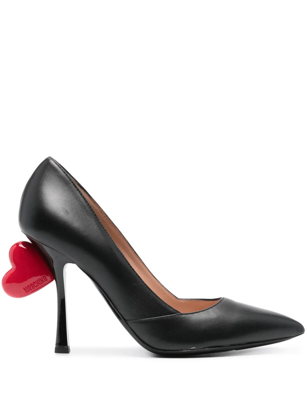 105mm heart-appliqué leather pumps | Farfetch Global