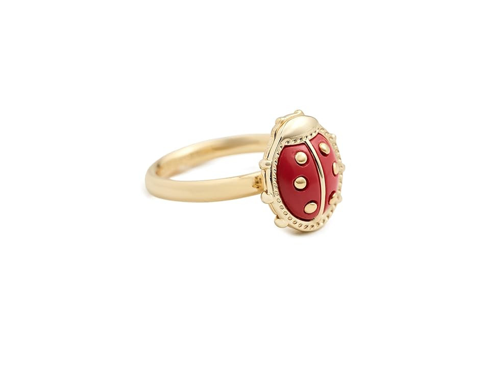 Kendra Scott Lady Bug Band Women's Ring Women's Ring Gold Red Vermillion Magnesite : 8, Brass | Zappos
