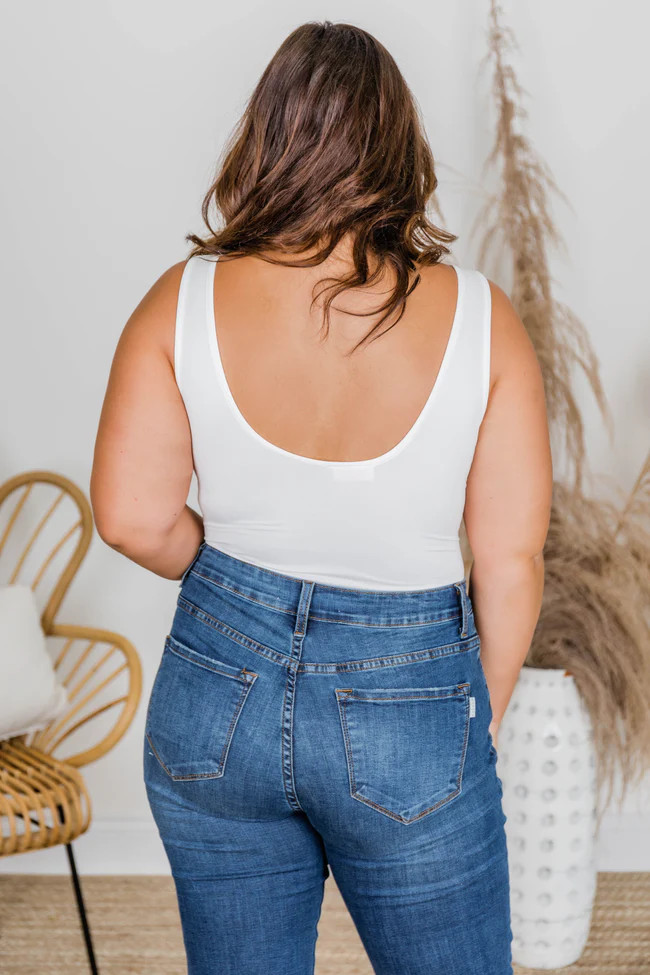 Greater Than This Tank White Bodysuit | The Pink Lily Boutique