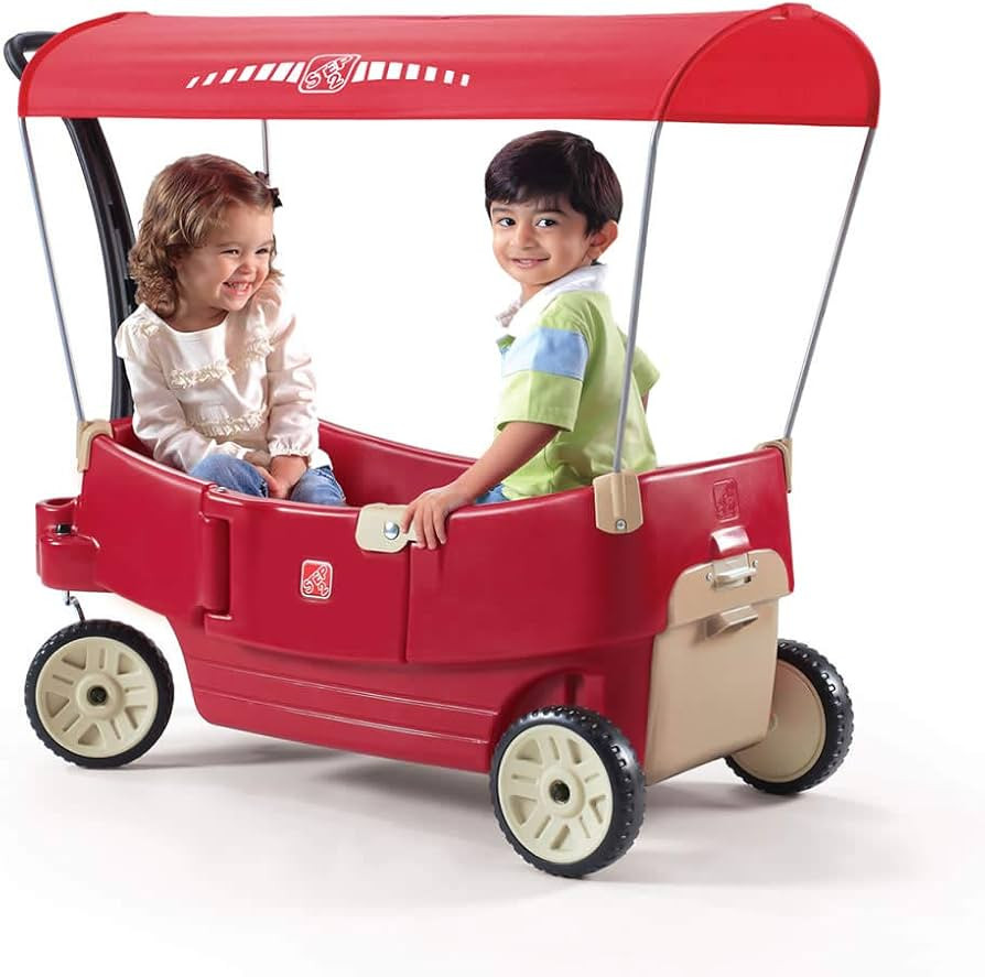 Step2 All Around Canopy Wagon for Kids, Spacious Outdoor Wagon with Seats, Safety Belts, and Adju... | Amazon (US)