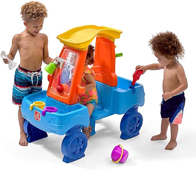 Step2 Car Wash Splash Center, Kids Outdoor Water Table Toy, Pretend Play Car Wash Toy, Blue/Orang... | Amazon (US)